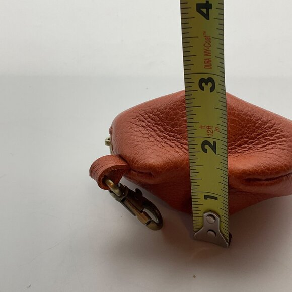 Portland Leather Goods Fortune Cookie Pouch Keychain Orange Leather Boho - Picture 12 of 16